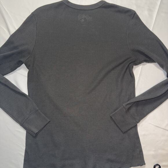 Vintage Fox Racing Shirt Mens Small Waffle Knit Thermal Grunge Y2K Cyber Gray - Picture 6 of 6